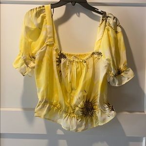 H&M Floral Yellow Top
